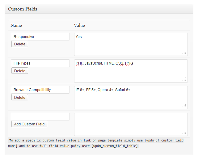 WordPress Download Manager Pro Custom Field Admin Option