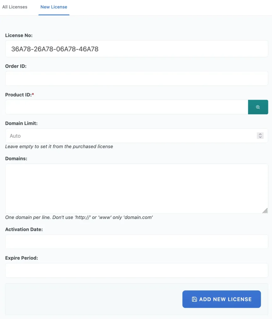 WordPress Download Manager - Add New License Key