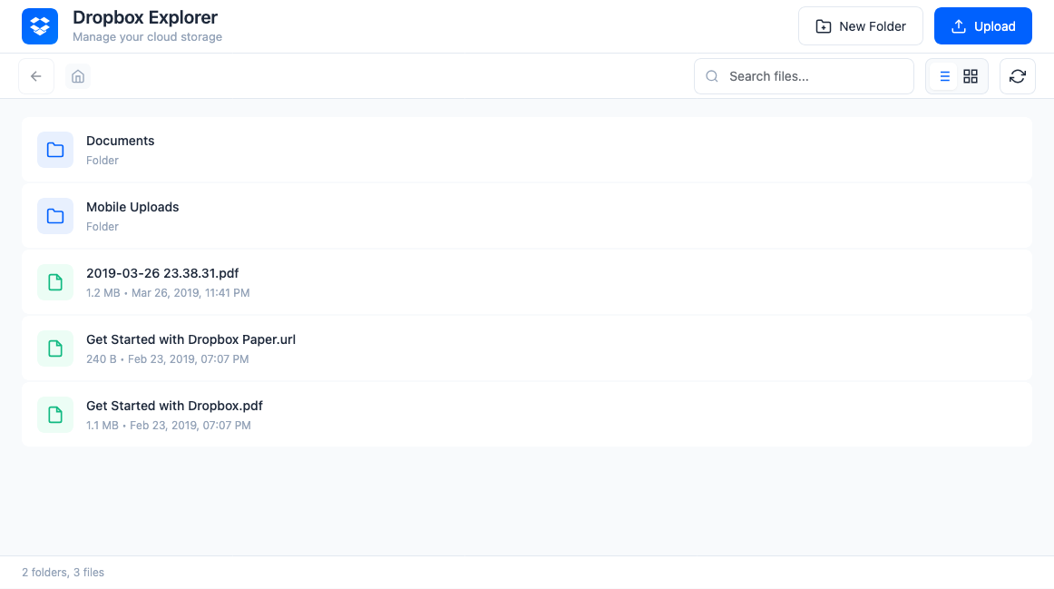 Full Featured Dropbox File Manager