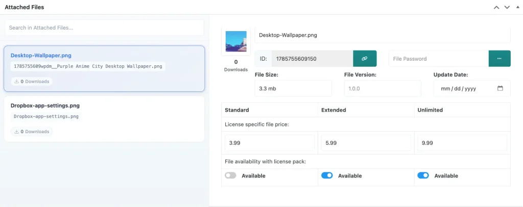 WordPress Download Manager - File Pricing