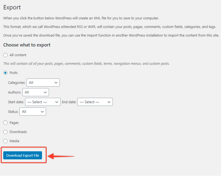 How To Export/Import WordPress Data? - WordPress Download Manager