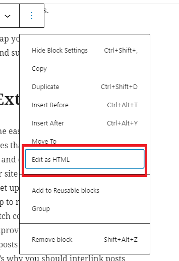 edit as html