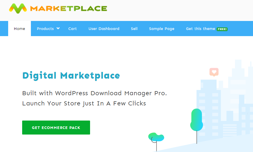 Marketplace- WordPress theme for selling digital products