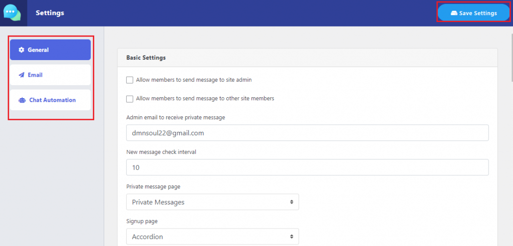 configure private messaging systems in WordPress 