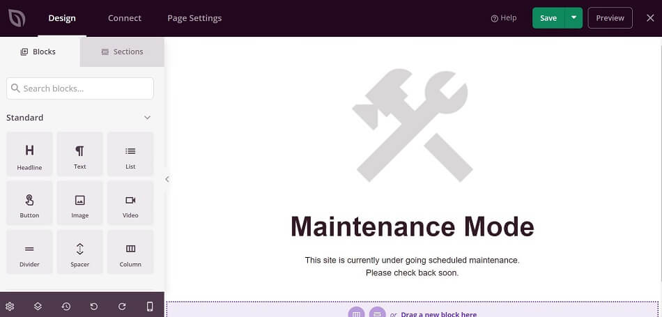 customize maintenance page