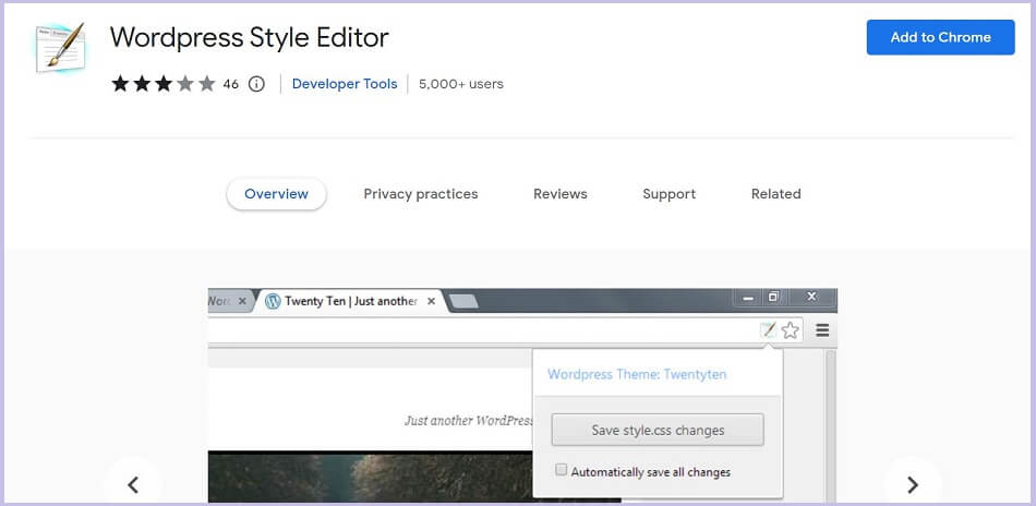WordPress Style Editor Chrome extension