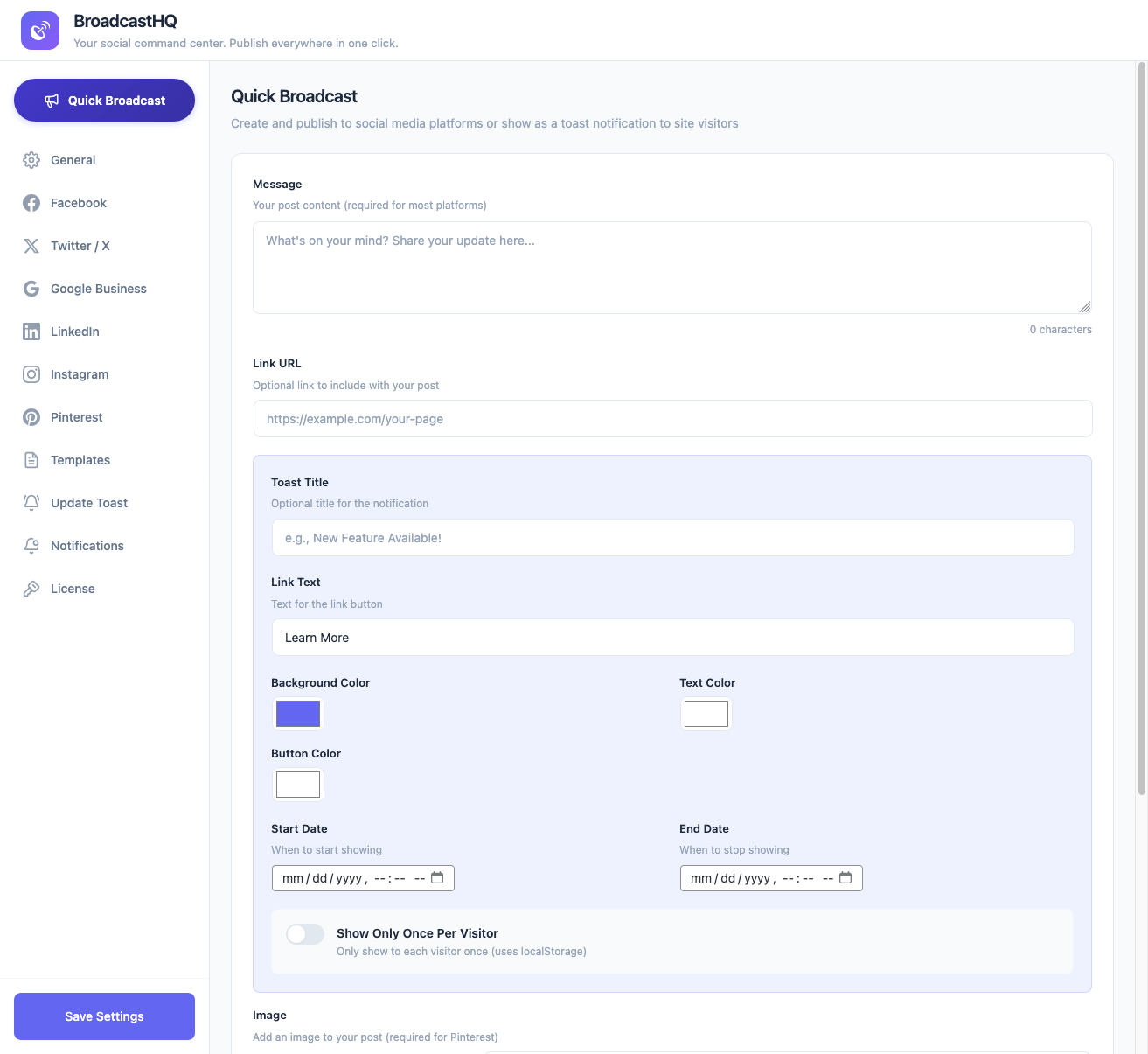Quick Broadcast Composer