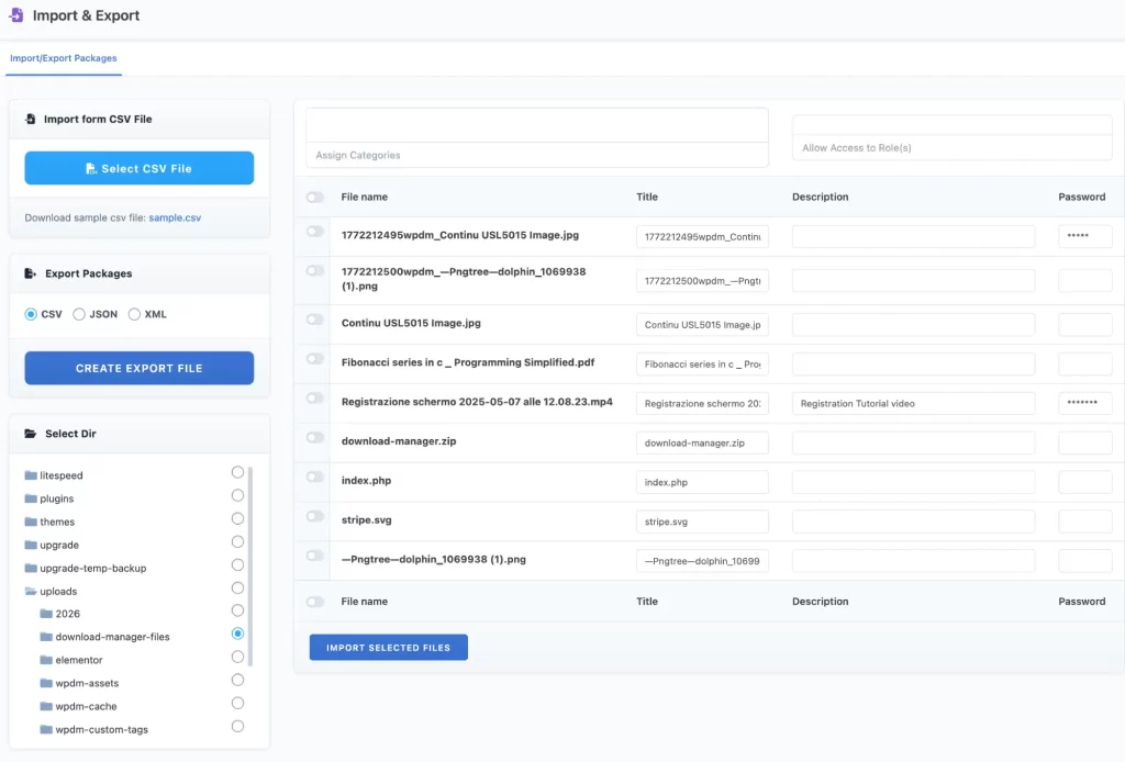 Bulk CSV Directory Import - WordPress Download Manager Pro