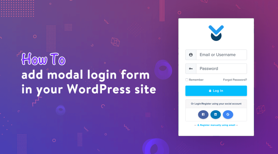 How to add modal popup login form in your WordPress site